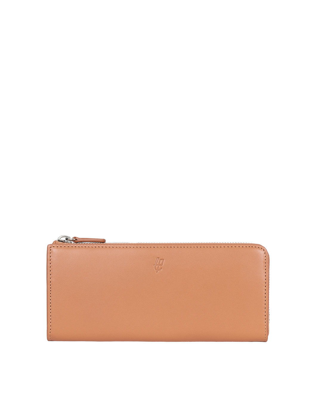 Accordion Zip Baranil Leather Wallet Tan