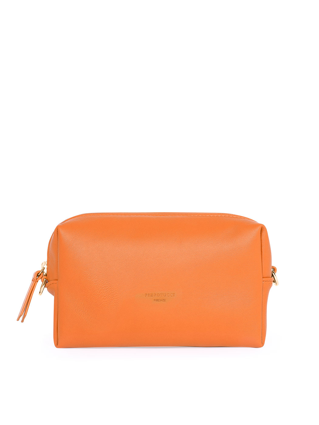 Pouch in pelle arancio con tracolla 