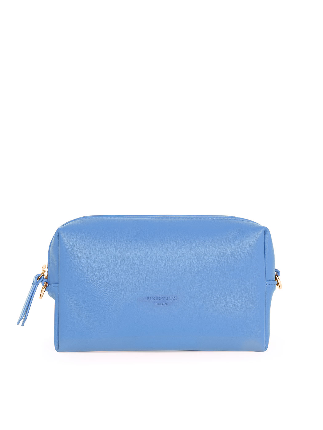 Прямоугольная сумочка с регулируемым ремнем голубого цвета