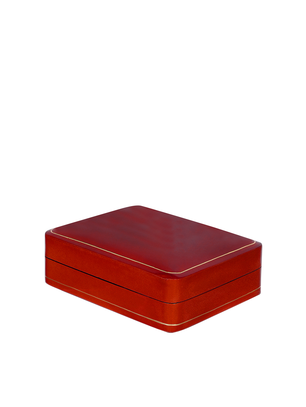 Large Decorative Box Wet Formed Leather Red