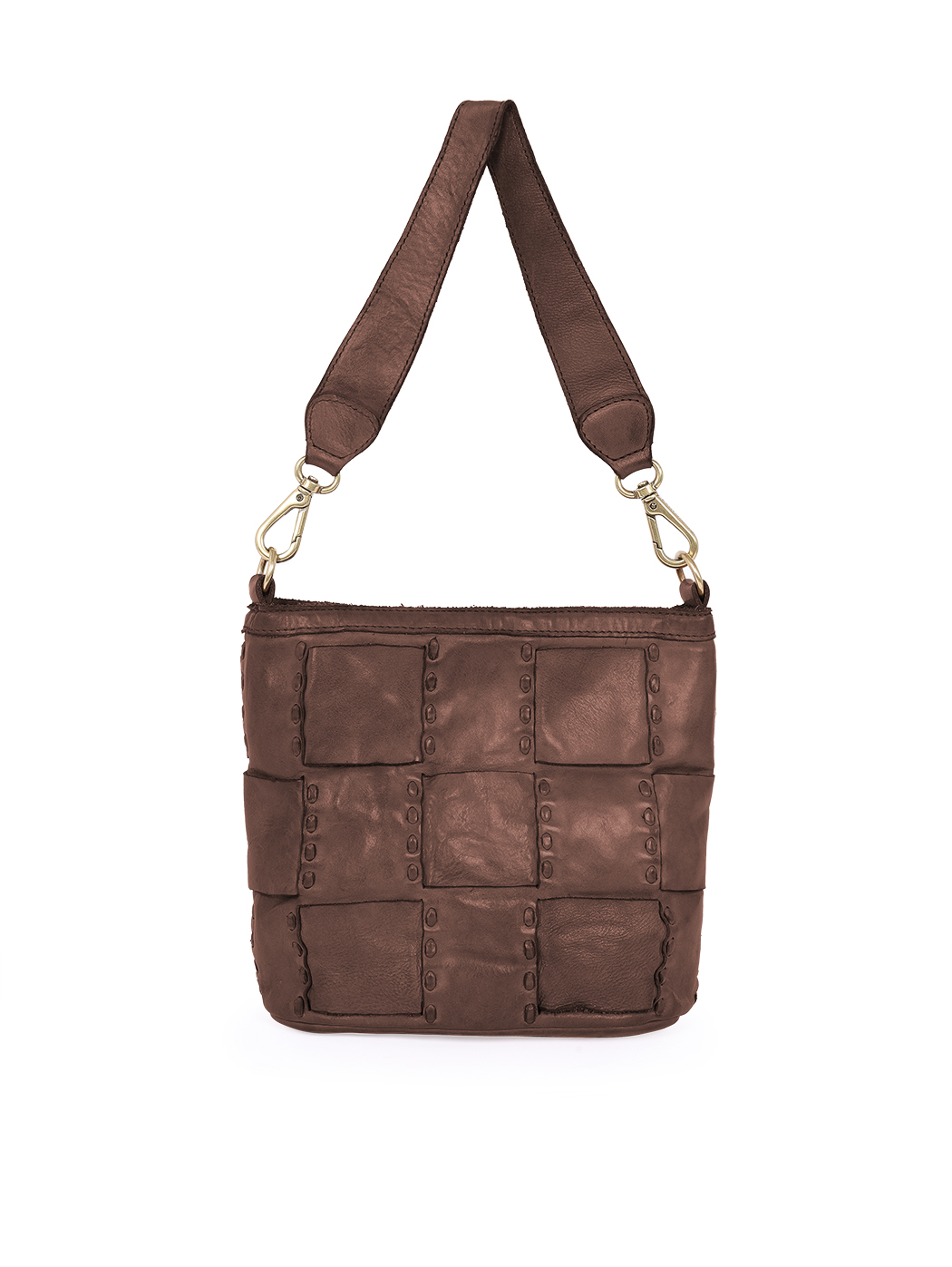 Плетеная сумка темно - коричневого цвета