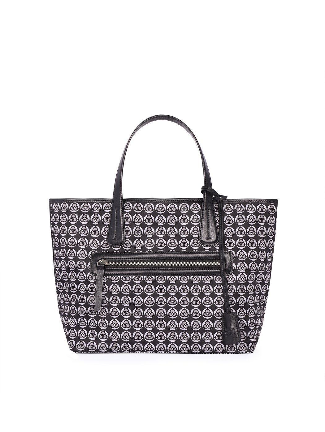 Легкая сумка-шоппер с карманом черного цвета
