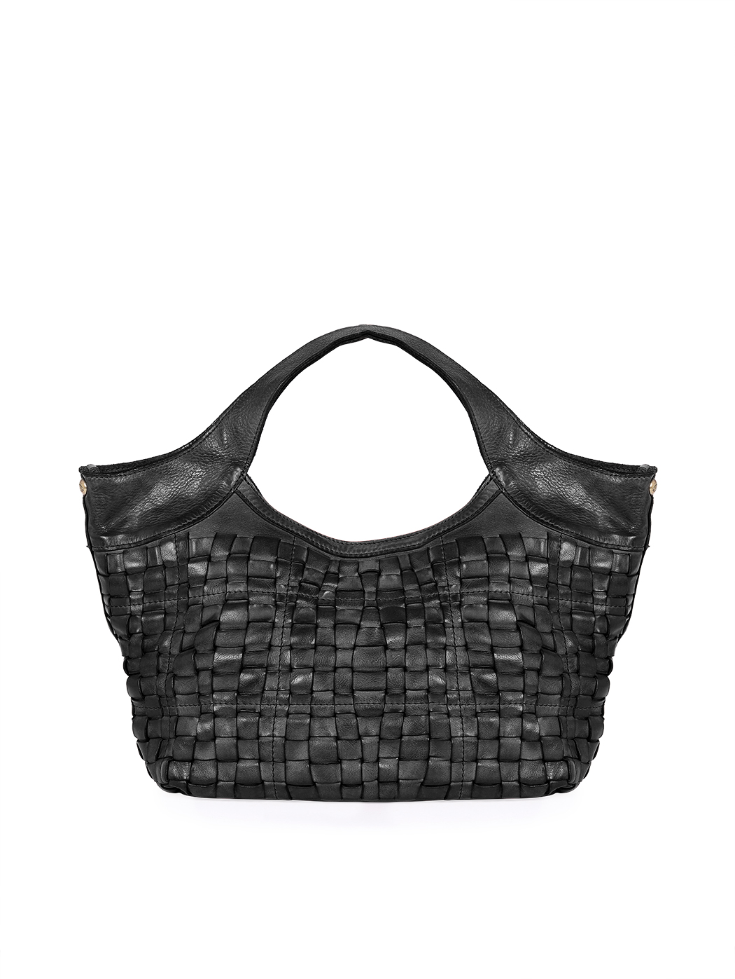 Medium Tote Intrecciato Weave Bag Distressed Black