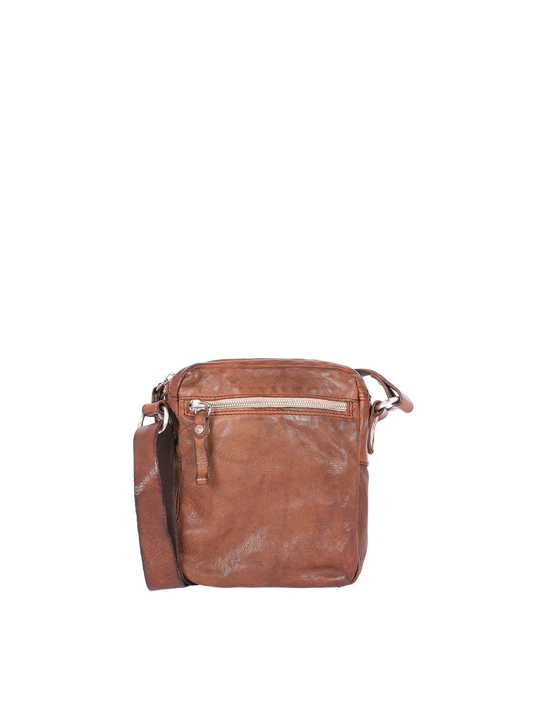 North/South Crossbody Cowhide Leather FICO Bag Cognac