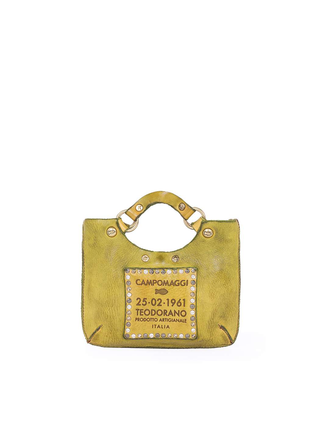 Мини - сумочка со съемным плечевым ремнем  лимонного цвета