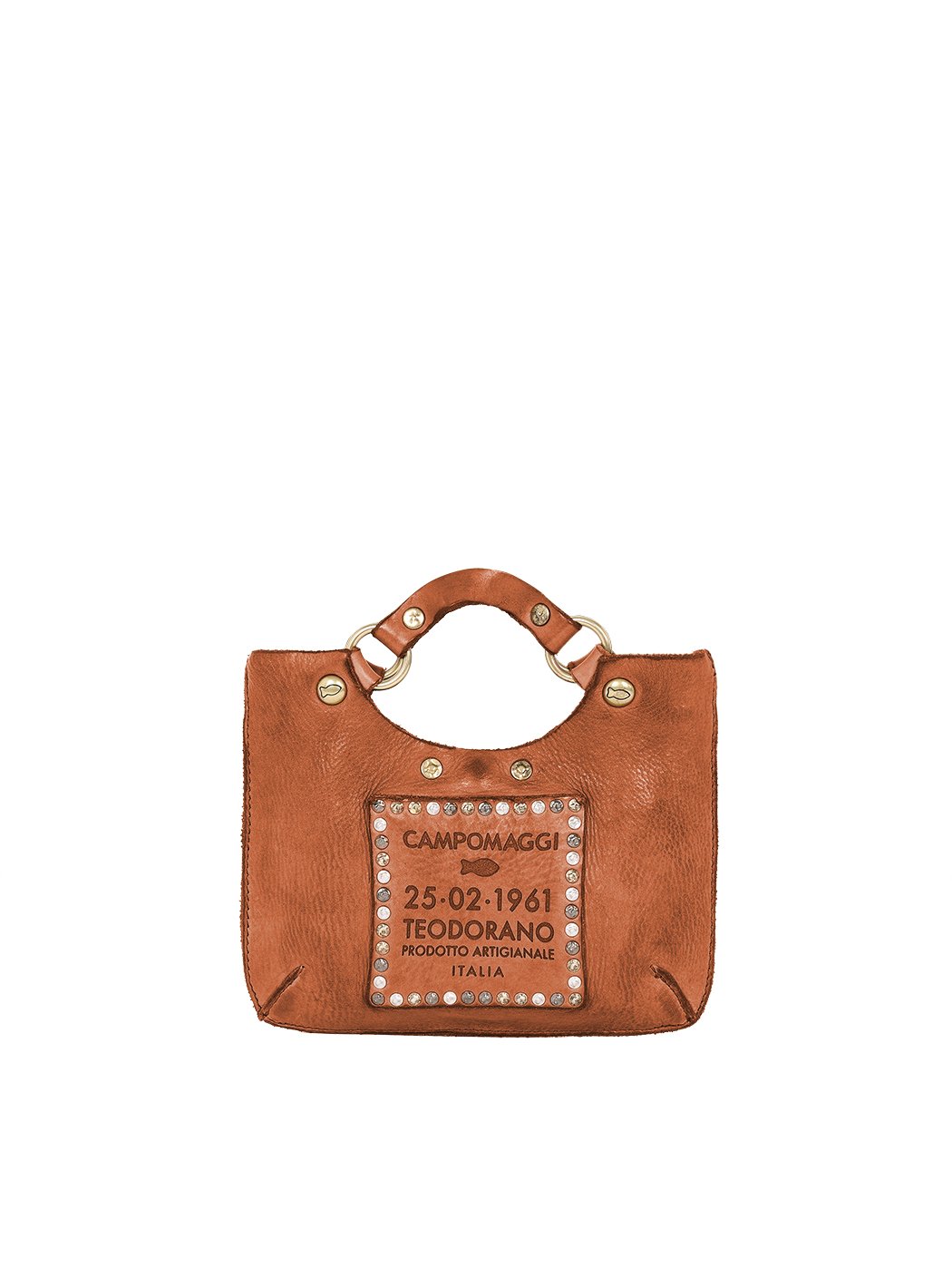 Мини - сумочка со съемным плечевым ремнем коричневого цвета