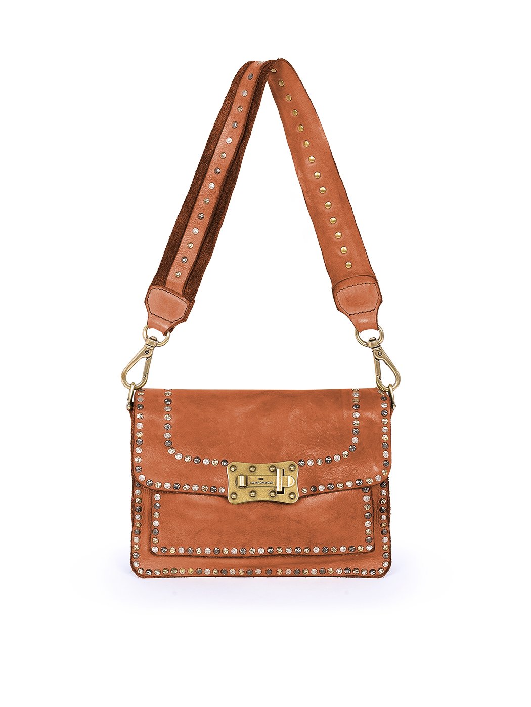 Мини - сумочка со съемным плечевым ремнем  коричневого цвета