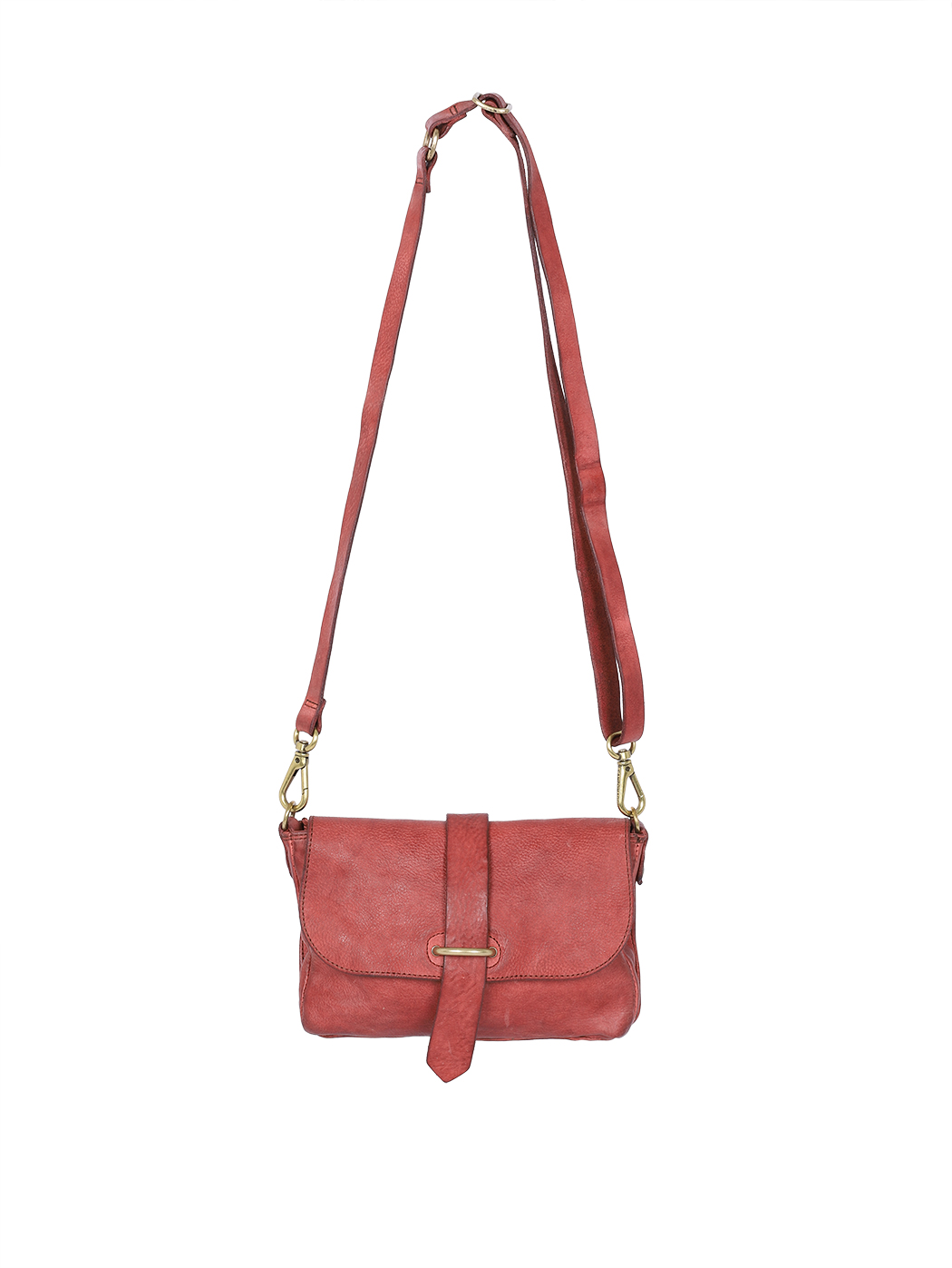 Mini Messenger Crossbody Dyed Leather Burgundy