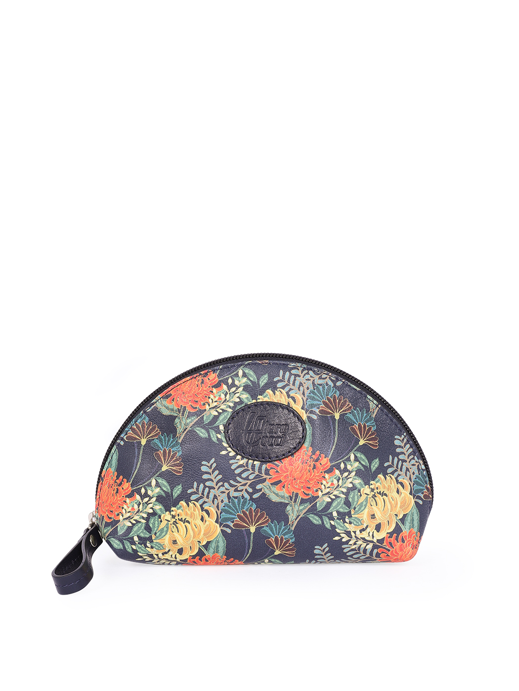 Medium Clamshell Cosmetic Case - Floré Navy blue