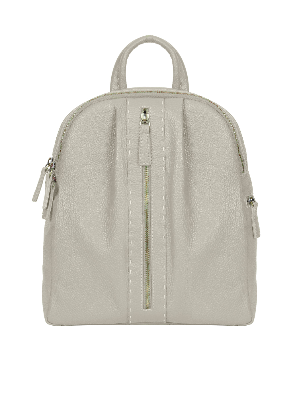 Multi-pocket Deerskin Leather Backpack Beige