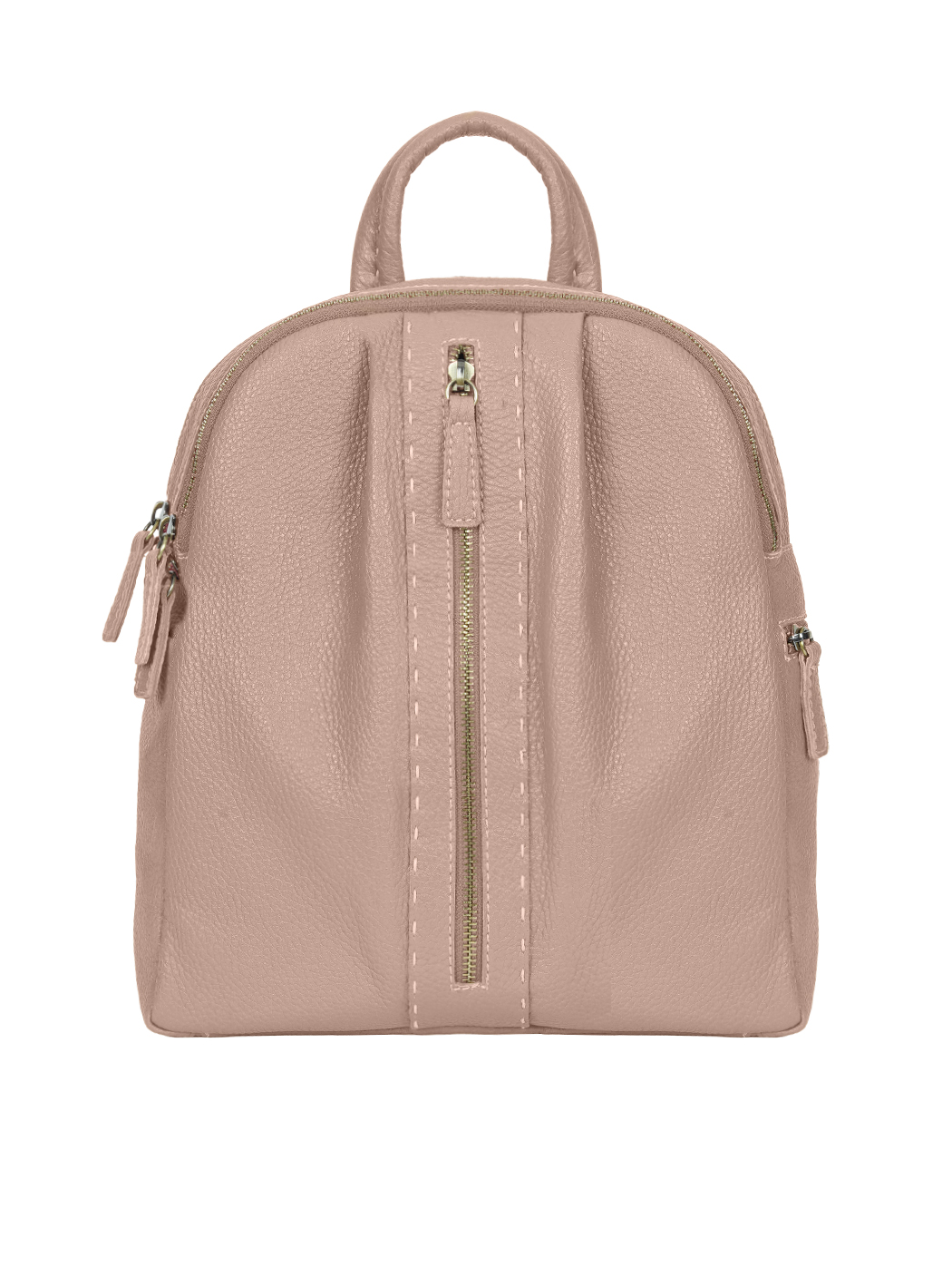 Multi-pocket Deerskin Leather Backpack Blush 