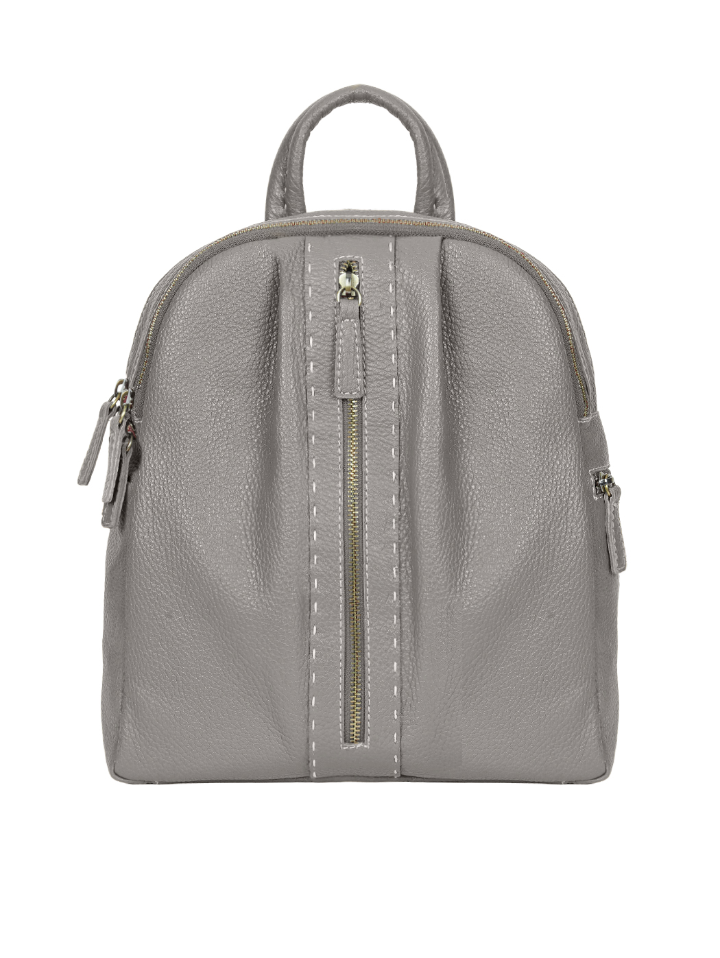 Multi-pocket Deerskin Leather Backpack Grey