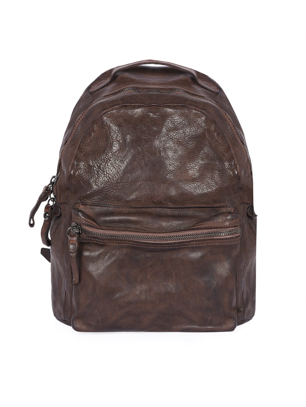 Кожаный рюкзак в стиле винтаж, унисекс темно коричневый