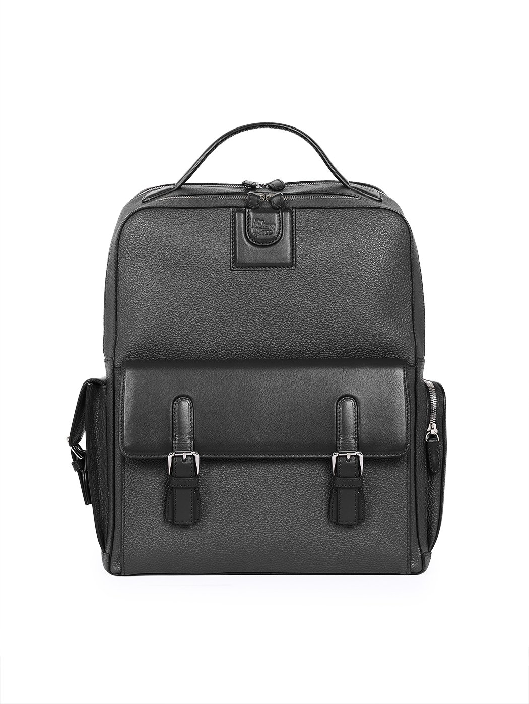 Professional Backpack Computer Leather Bag Black