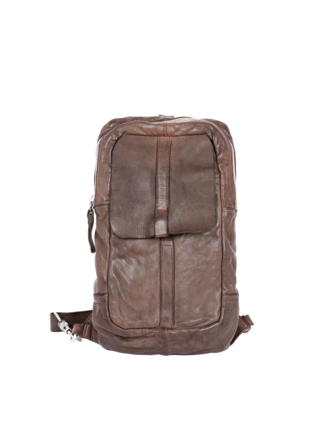 Crossbody Sling Backpack Leather AVOCADO Dark Brown