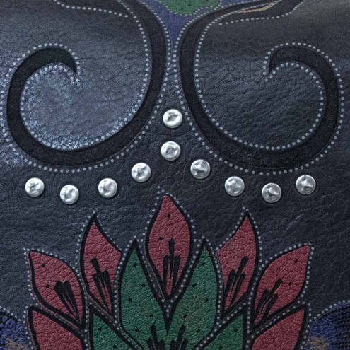 Garment dyed Leather Lotus Saddle Bag Cognac