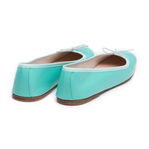 Ballet Flats Handmade - Turquoise Nappa