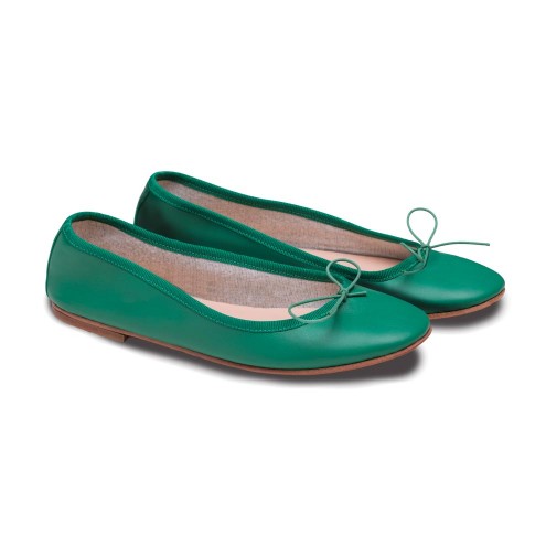 Ballet Flats Handmade - Green Nappa
