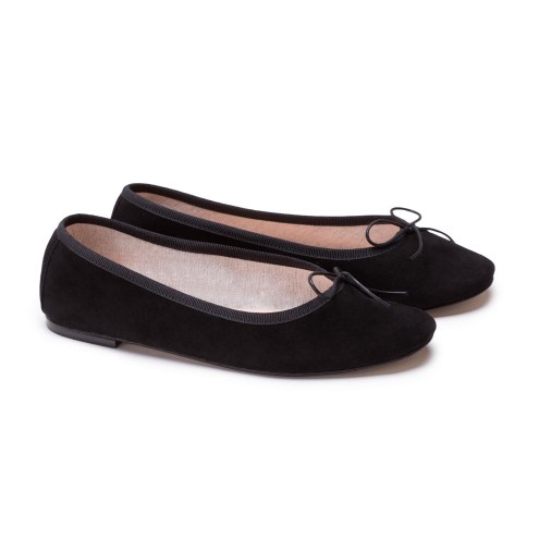 Ballet Flats Handmade - Black Suede 