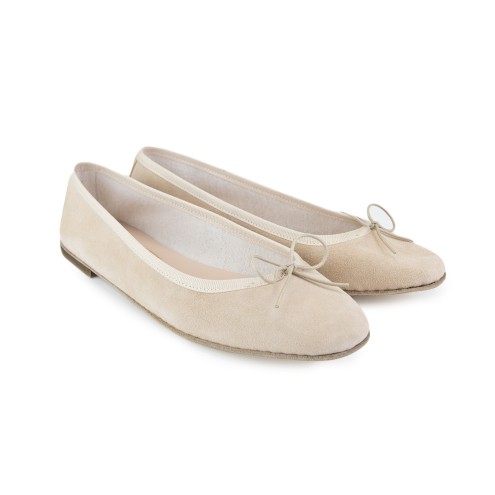 Ballet Flats Handmade - Nude Suede