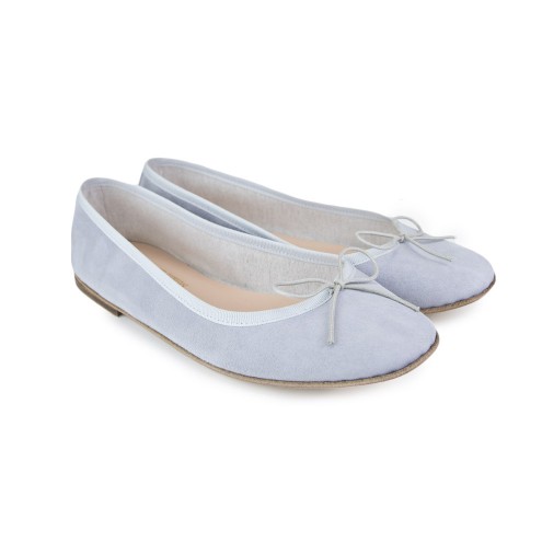 Ballet Flats Handmade - Light Grey Suede