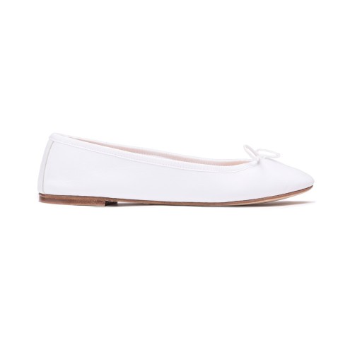 Ballet Flats Handmade - White Nappa