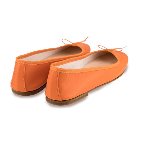 Ballet Flats Handmade - Orange Nappa