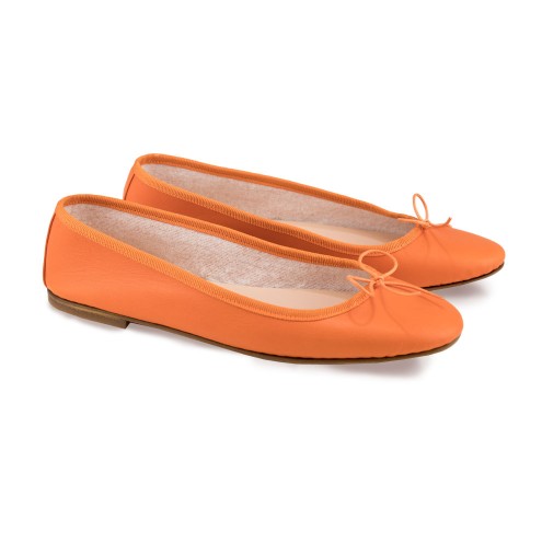Ballet Flats Handmade - Orange Nappa
