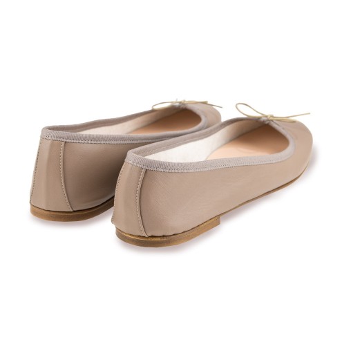 Ballet Flats Handmade - Taupe Nappa