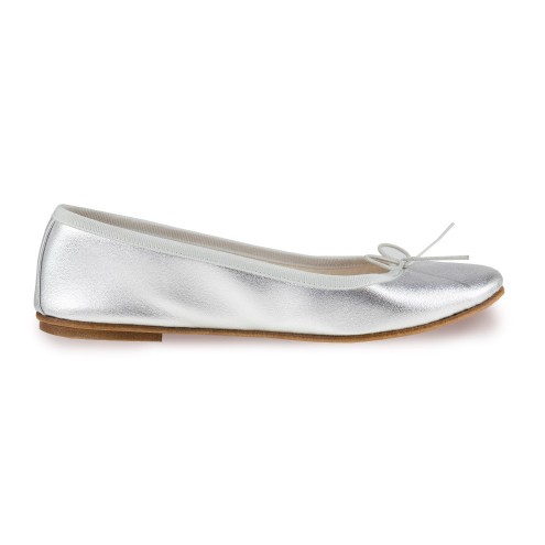 Ballet Flats Handmade - Silver Nappa