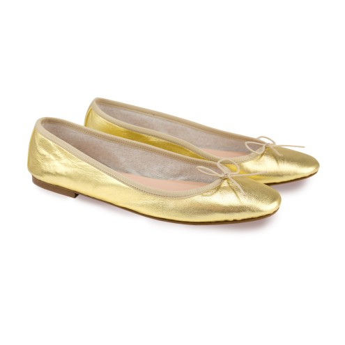 Ballet Flats Handmade - Gold Nappa 