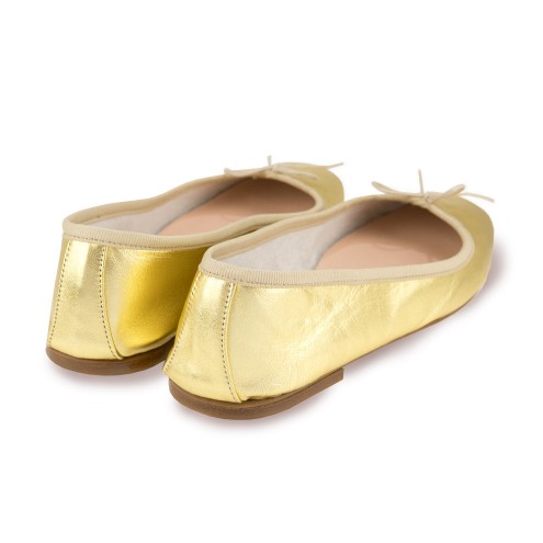 Ballet Flats Handmade - Gold Nappa 
