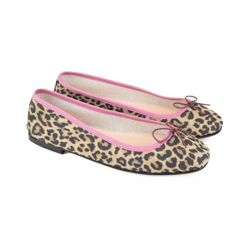Ballerina - Maculato Trim Rosa Antico Scamosciato Maculato Leopard