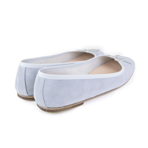 Ballet Flats Handmade - Light Grey Suede