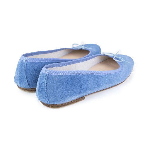 Ballet Flats Handmade - Light Blue Suede