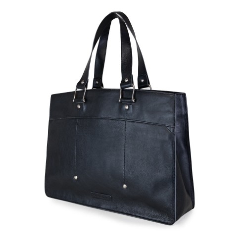 Top Handle Laptop Leather Tote Bag Red