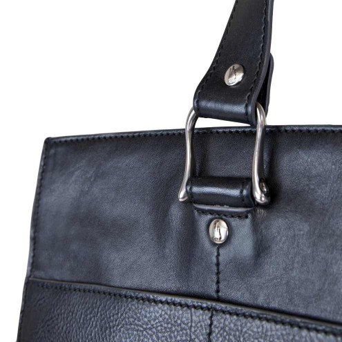 Top Handle Laptop Leather Tote Bag Red