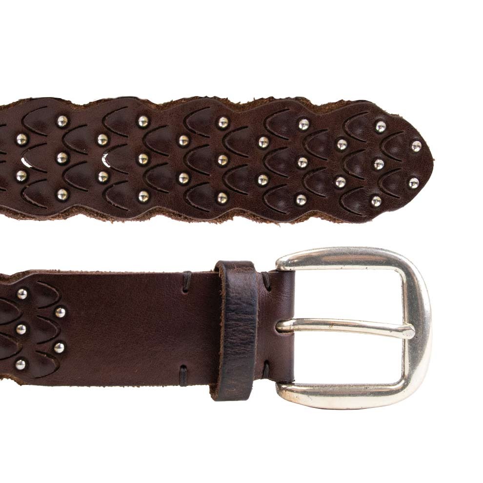 Brown Braided Leather Belt With Gunmetal Buckle Made In Florence Post
