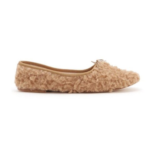 Ballet Flats High Vamp Slipper - Hazelnut Eco-fur