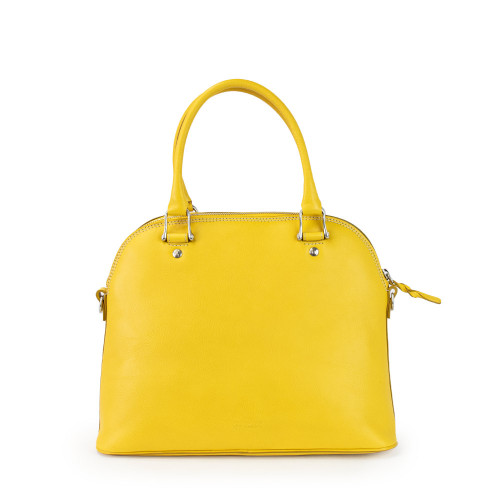 Dome Top Handle Leather Bag Saffron
