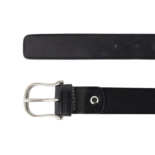 Skinny Leather Belt, smooth Black