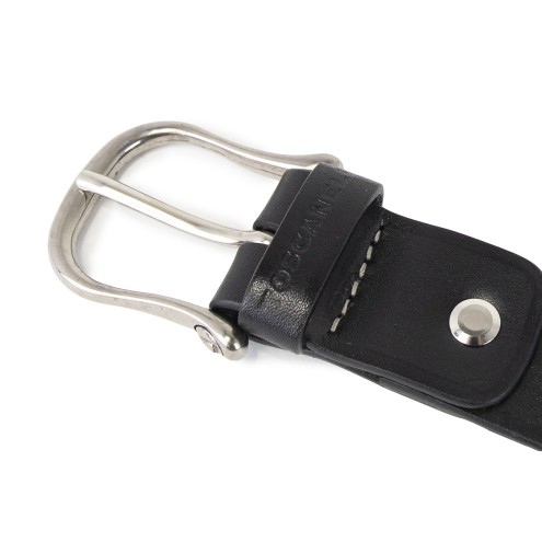 Skinny Leather Belt, smooth Black