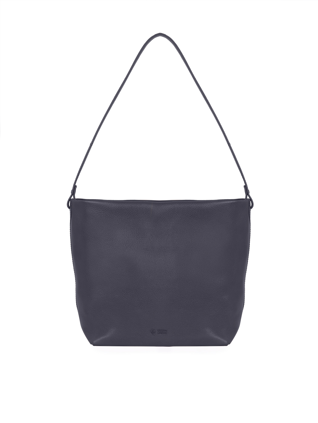 Medium Structured Leather Shoulder Tote Blue