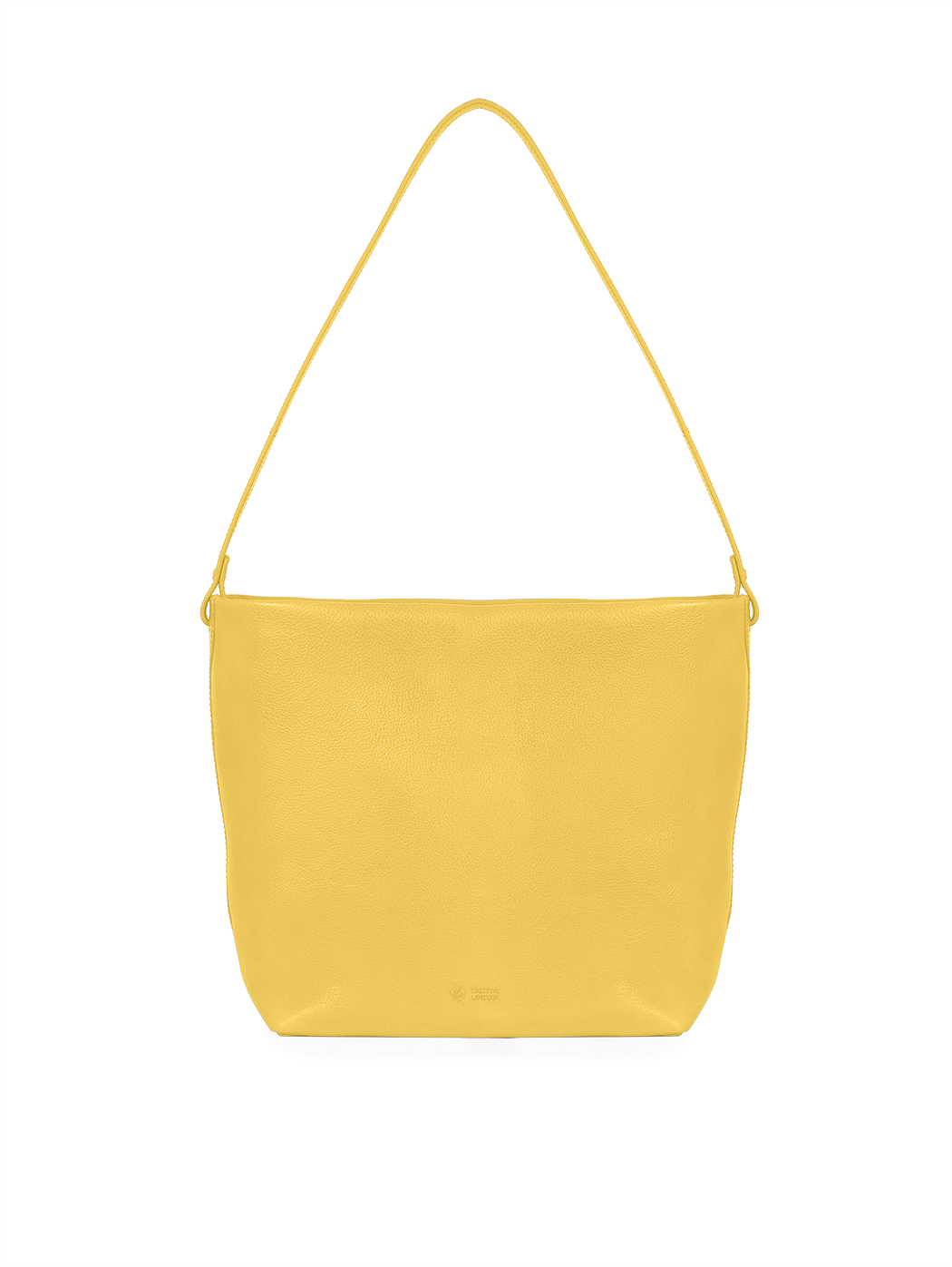 Medium Structured Leather Shoulder Tote Saffron