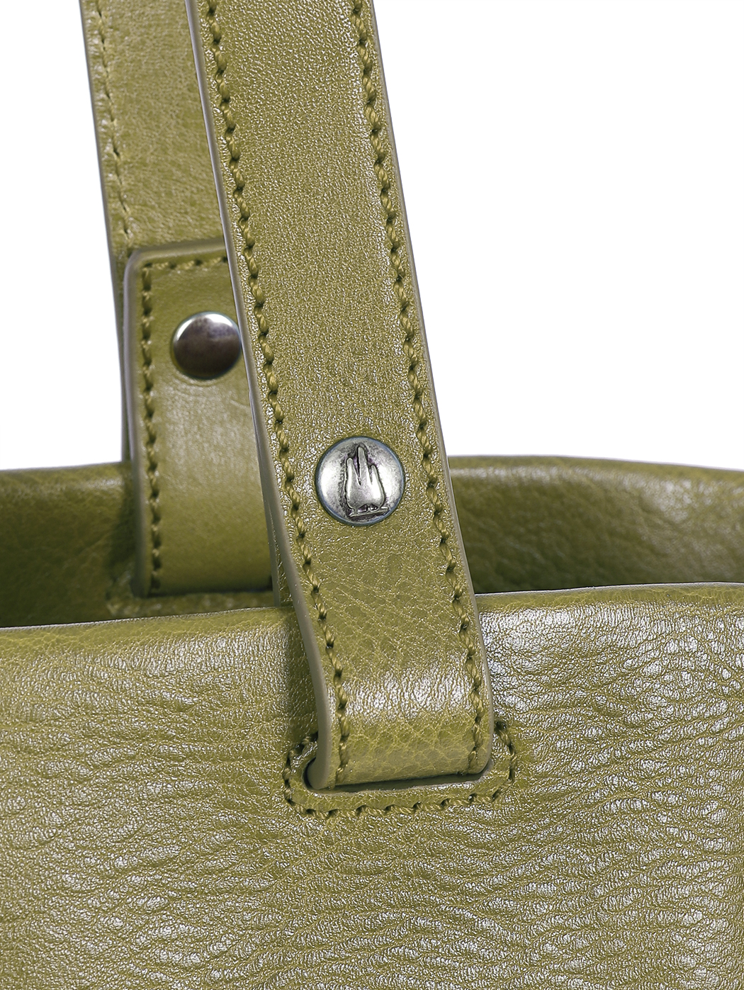 Vachetta Leather Medium Top Handle Tote Olive