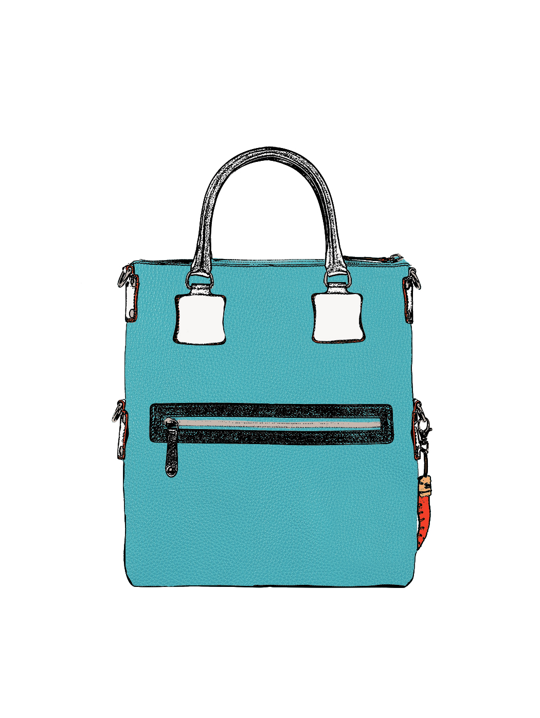 Sky Blue Colored Sequin Worked Pearl Chained Potli Bag With Handbag -  Aspire High - 3323401