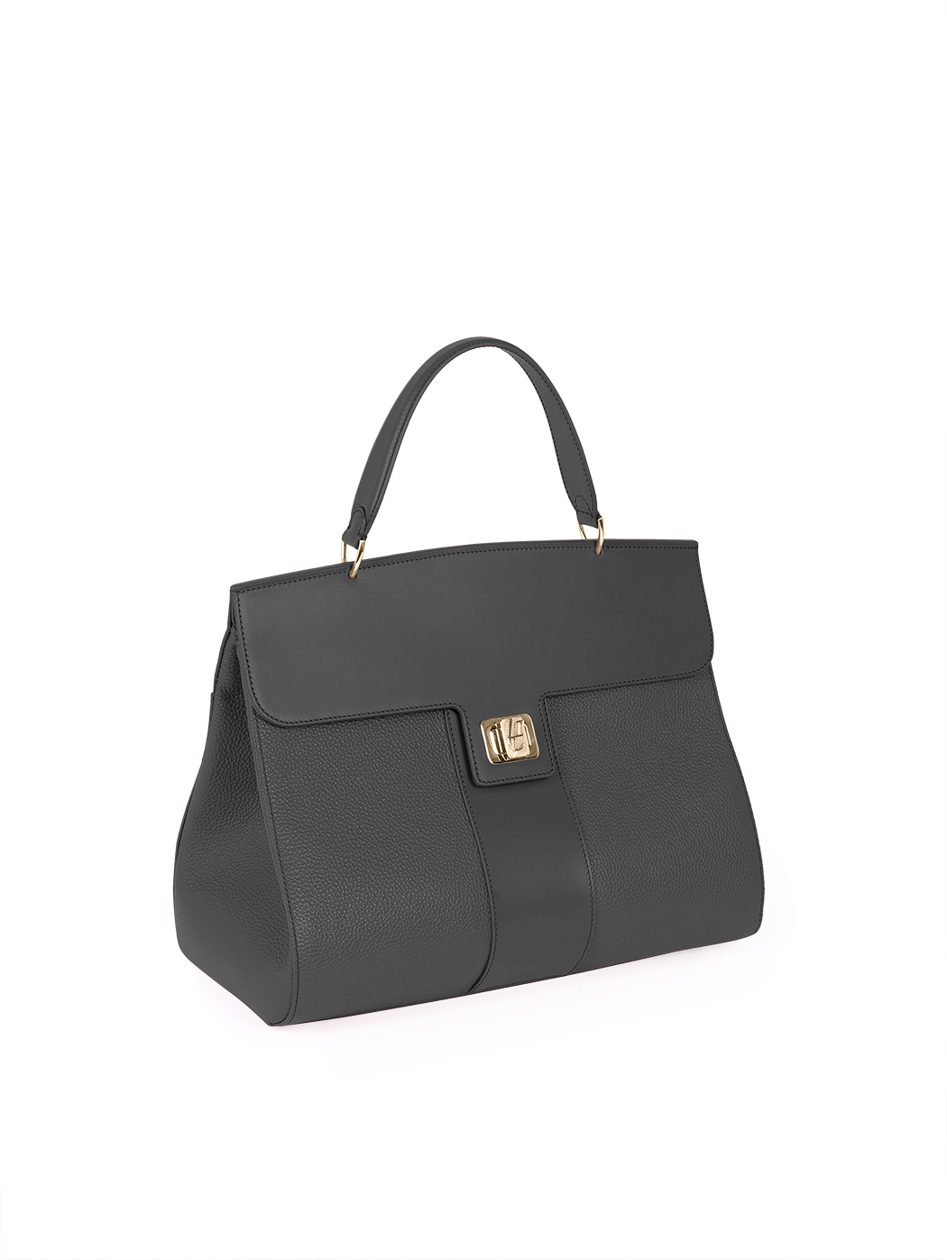 Borsa a mano anni 50 in pelle Plautilla Nero