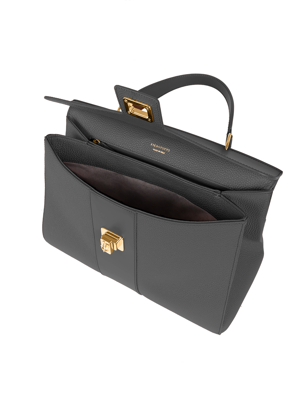 Borsa a mano anni 50 in pelle Plautilla Nero