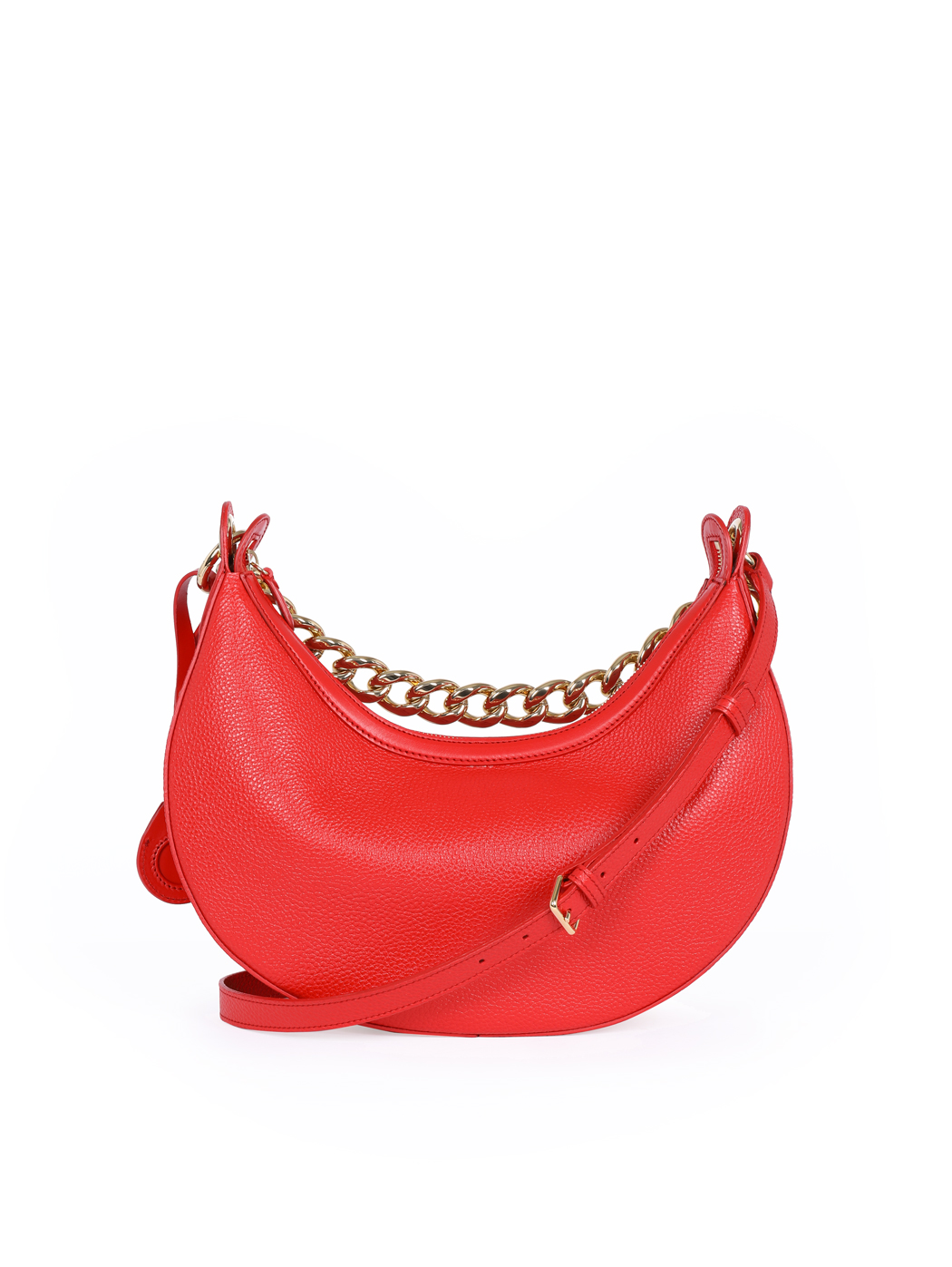 Crescent Hobo Shoulder Chain Bag Clara Rose Red
