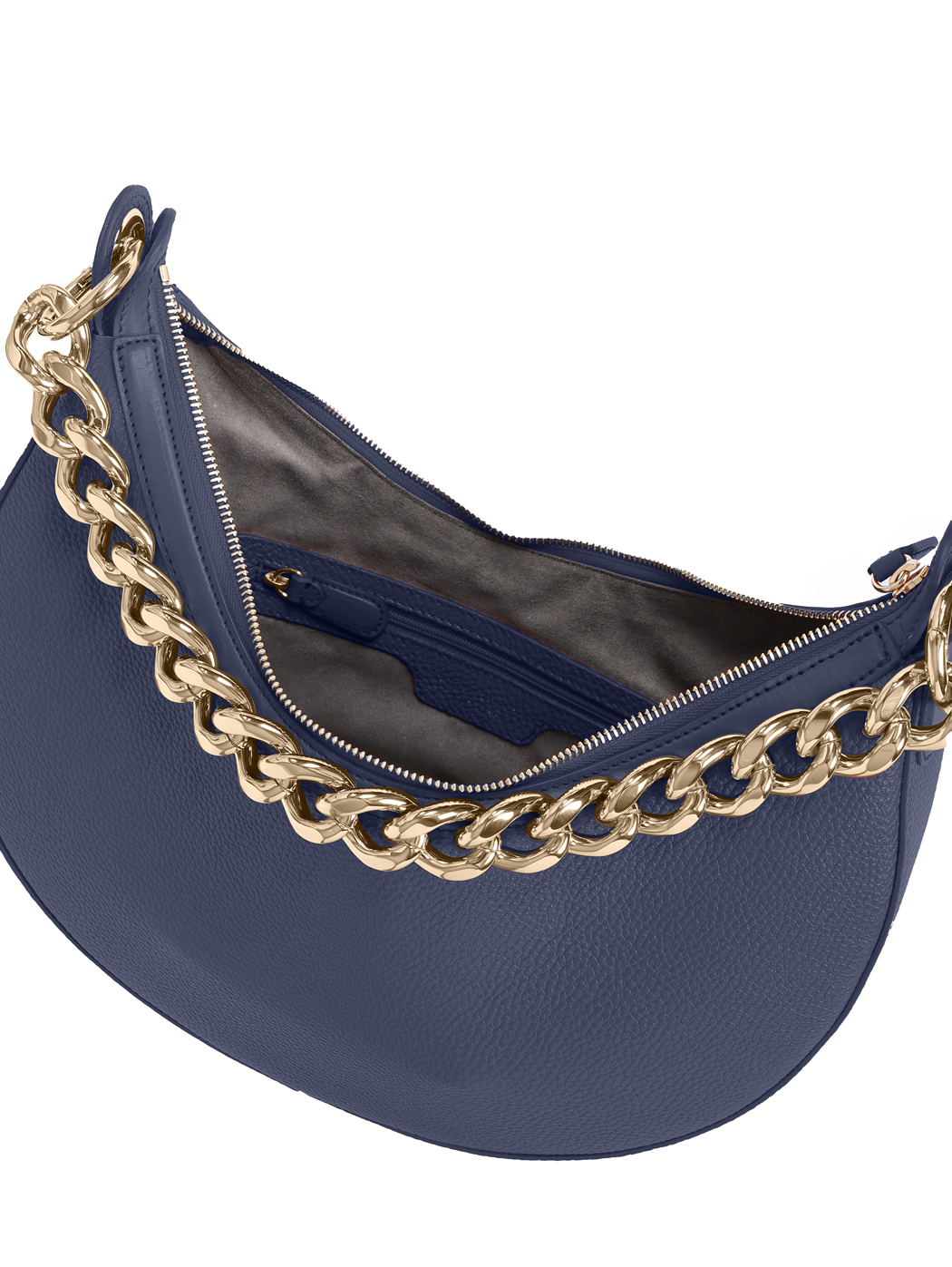 Crescent Hobo  Shoulder Chain Bag Clara Navy Blue